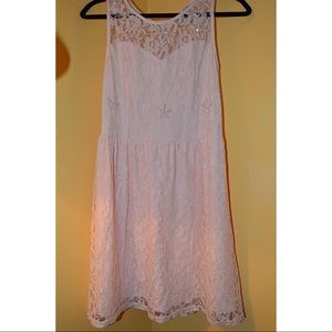 Preteen’s peach laced flower dress